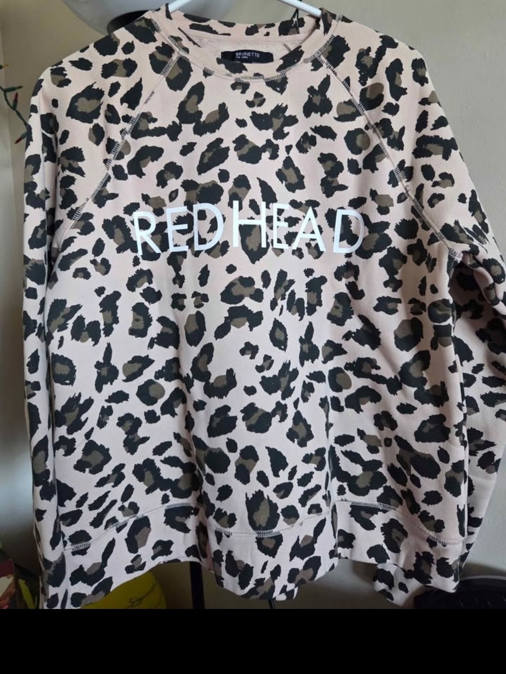 Brunette The Label Pink and Black Leopard Print Sweatshirt.Size XS/S